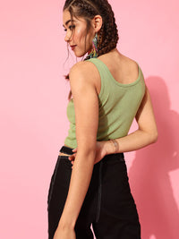 STREET 9 Women Green Solid Top