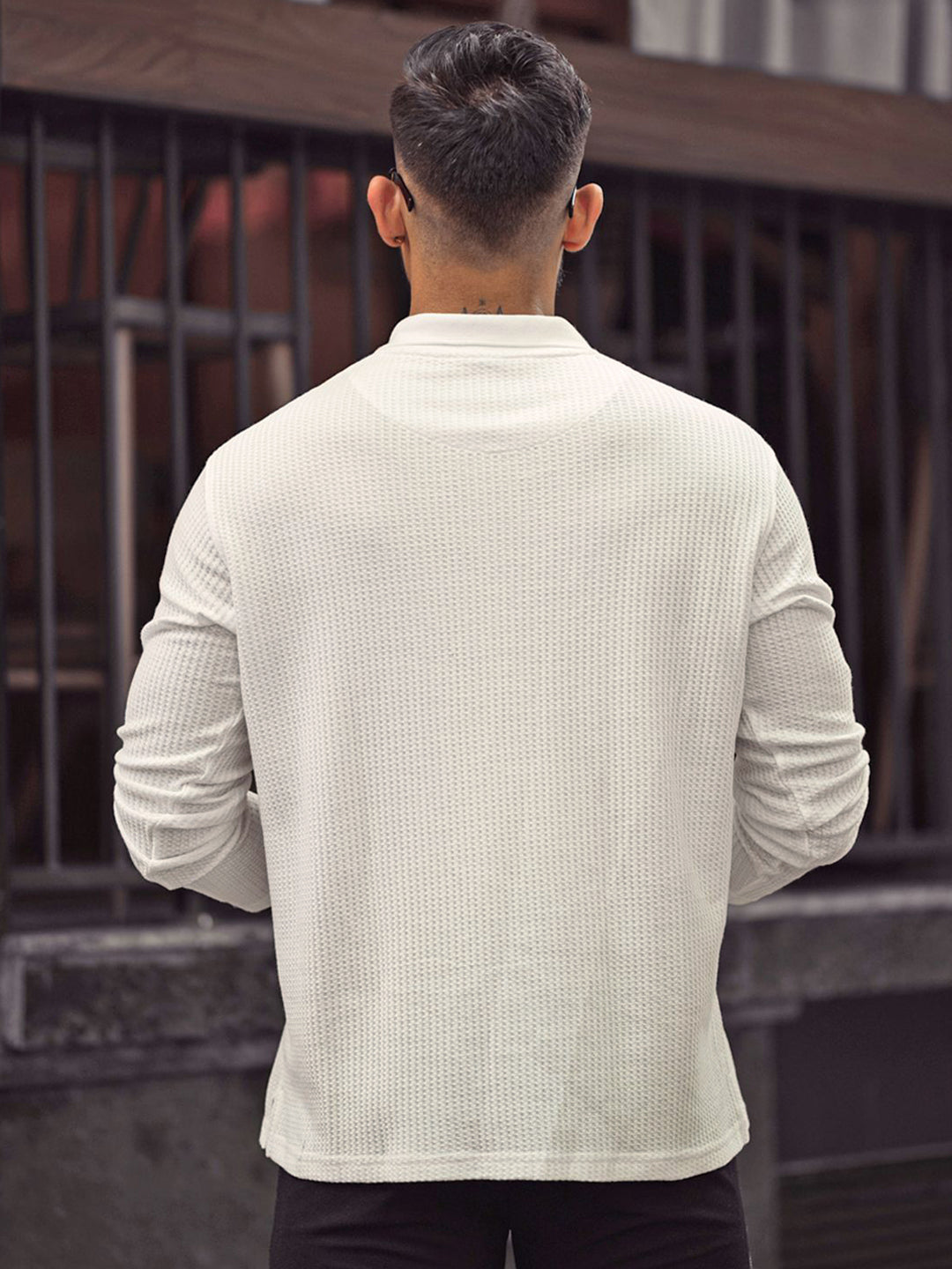 Powerlook Men Self Design Polo Collar Cotton T-shirt