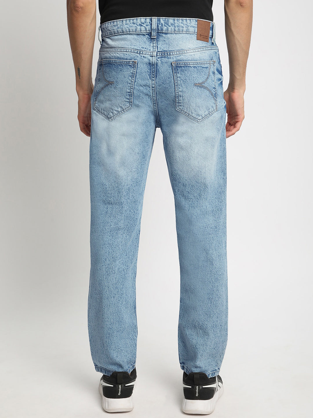 Bene Kleed Men Relaxed Fit Clean Look Heavy Fade Whiskers Pure Cotton Jeans