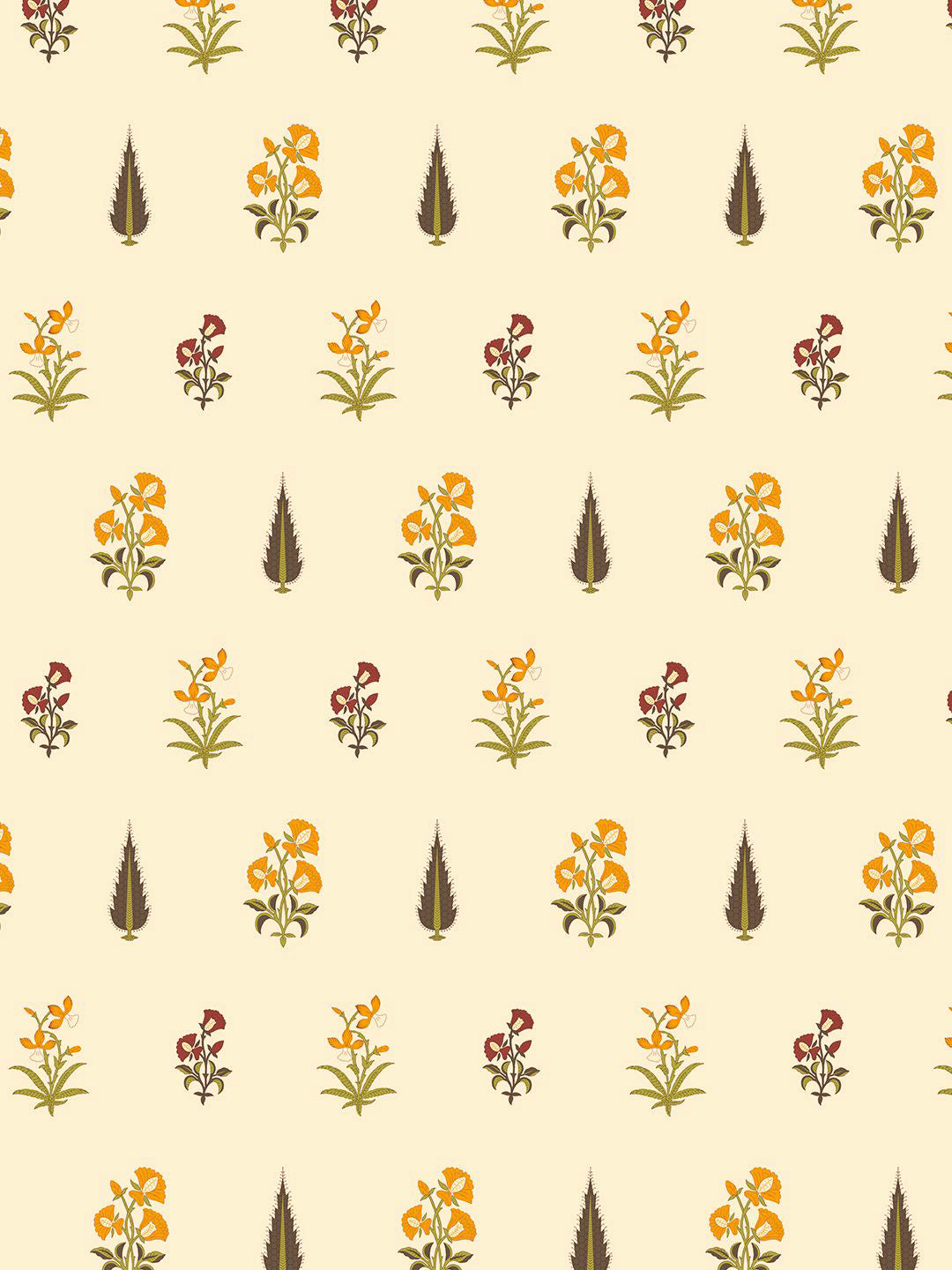 URBAN SPACE White & Yellow 5 Pieces Floral Printed Cotton Square Cushion Covers