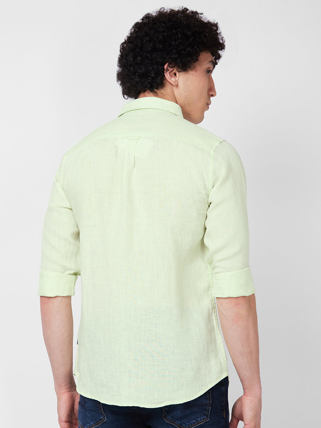 SPYKAR Spread Collar Linen Casual Shirt