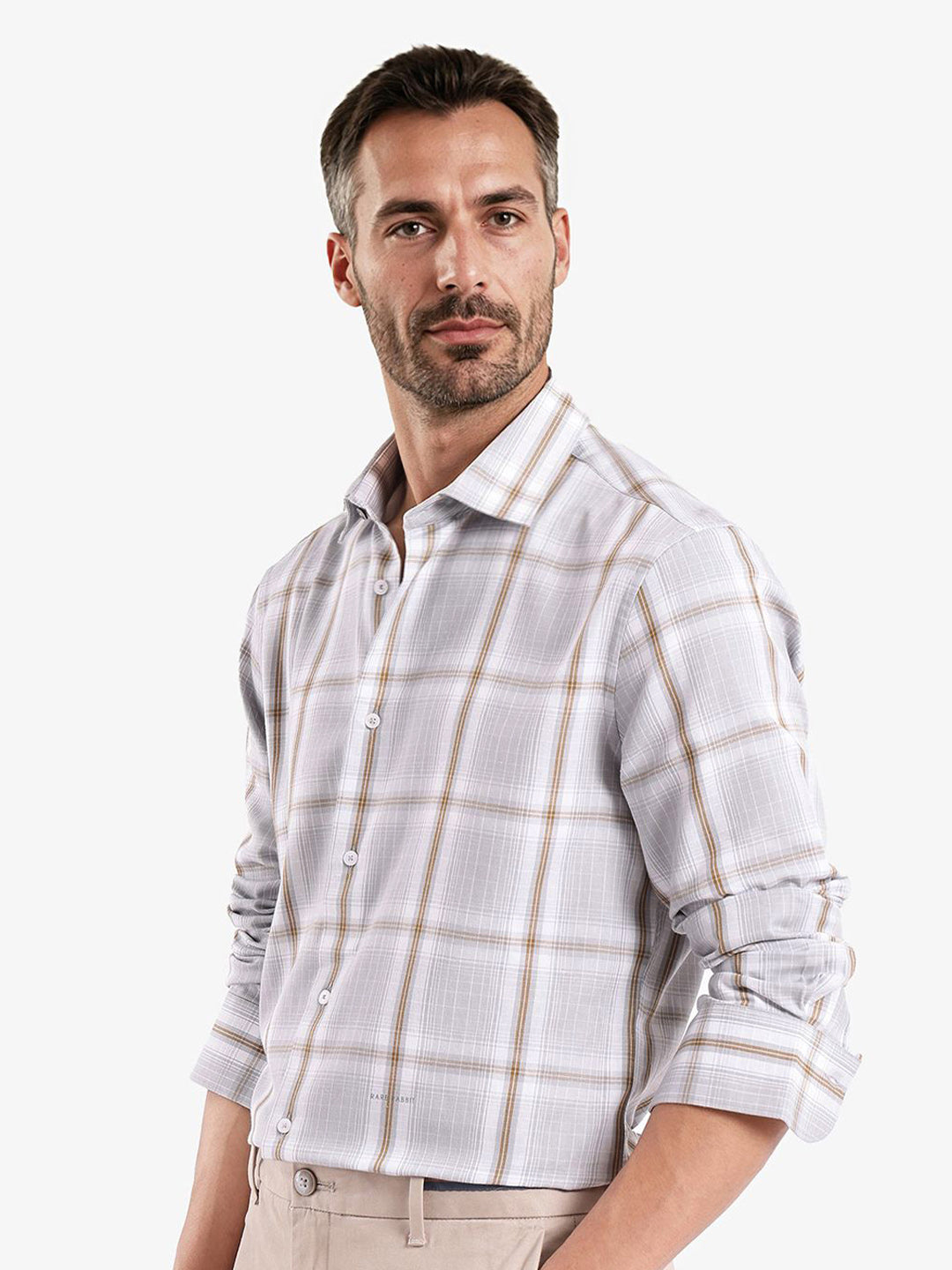 RARE RABBIT Men Comfort Spread Collar Checked Cotton Casual Shirt