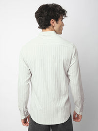 VASTRADO Men Classic Spread Collar Textured Slim Fit Casual Shirt