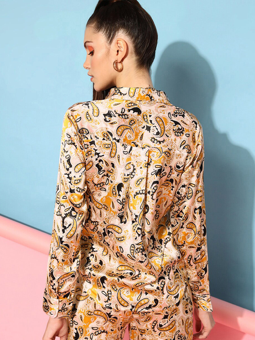 STREET 9 Women Pink & Yellow Floral Shirt
