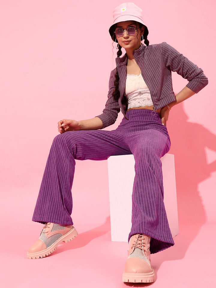 STREET 9 Women Purple Flared Trousers