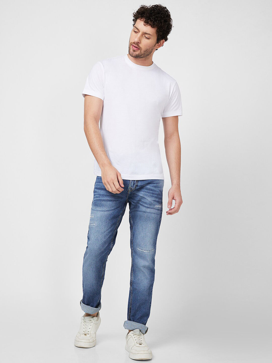 SPYKAR Men Low-Rise Heavy Fade Low Distress Cotton Stretchable Jeans