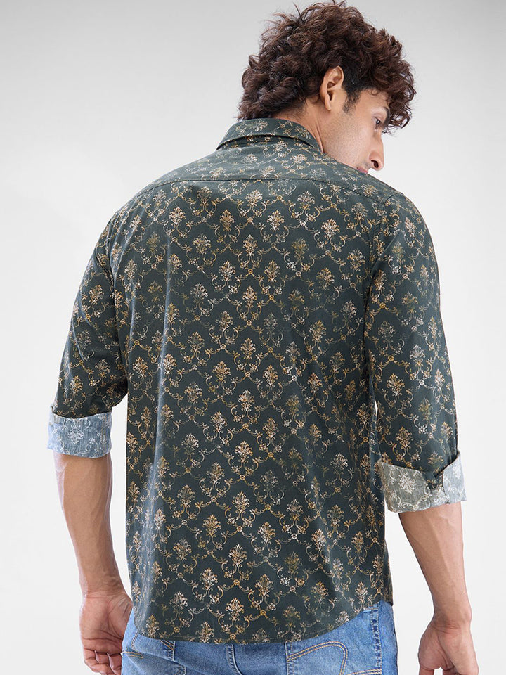 SPYKAR Men Slim Fit Floral Opaque Printed Casual Shirt