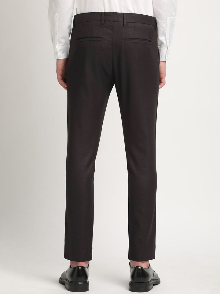 THE BEAR HOUSE Men Solid Tapered Fit Mid-Rise Formal Trousers