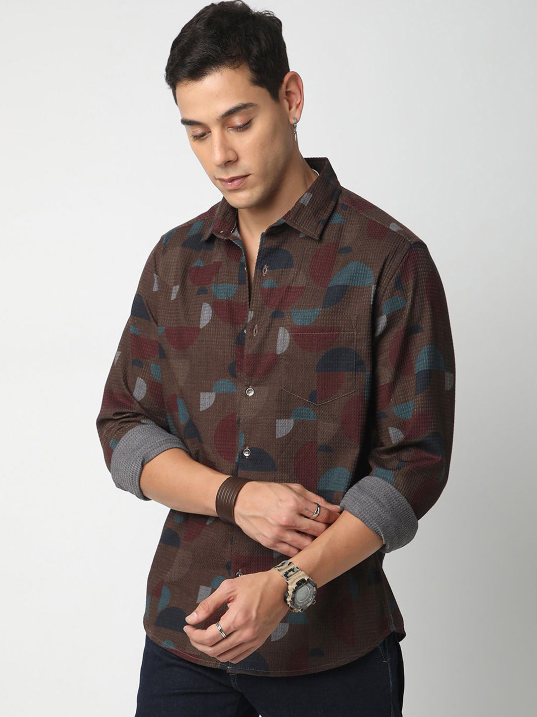 VASTRADO Men Classic Slim Fit Opaque Casual Shirt