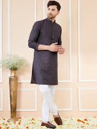 See Designs Ethnic Motifs Woven Design Long Sleeves Straight Kurta & Pyjama
