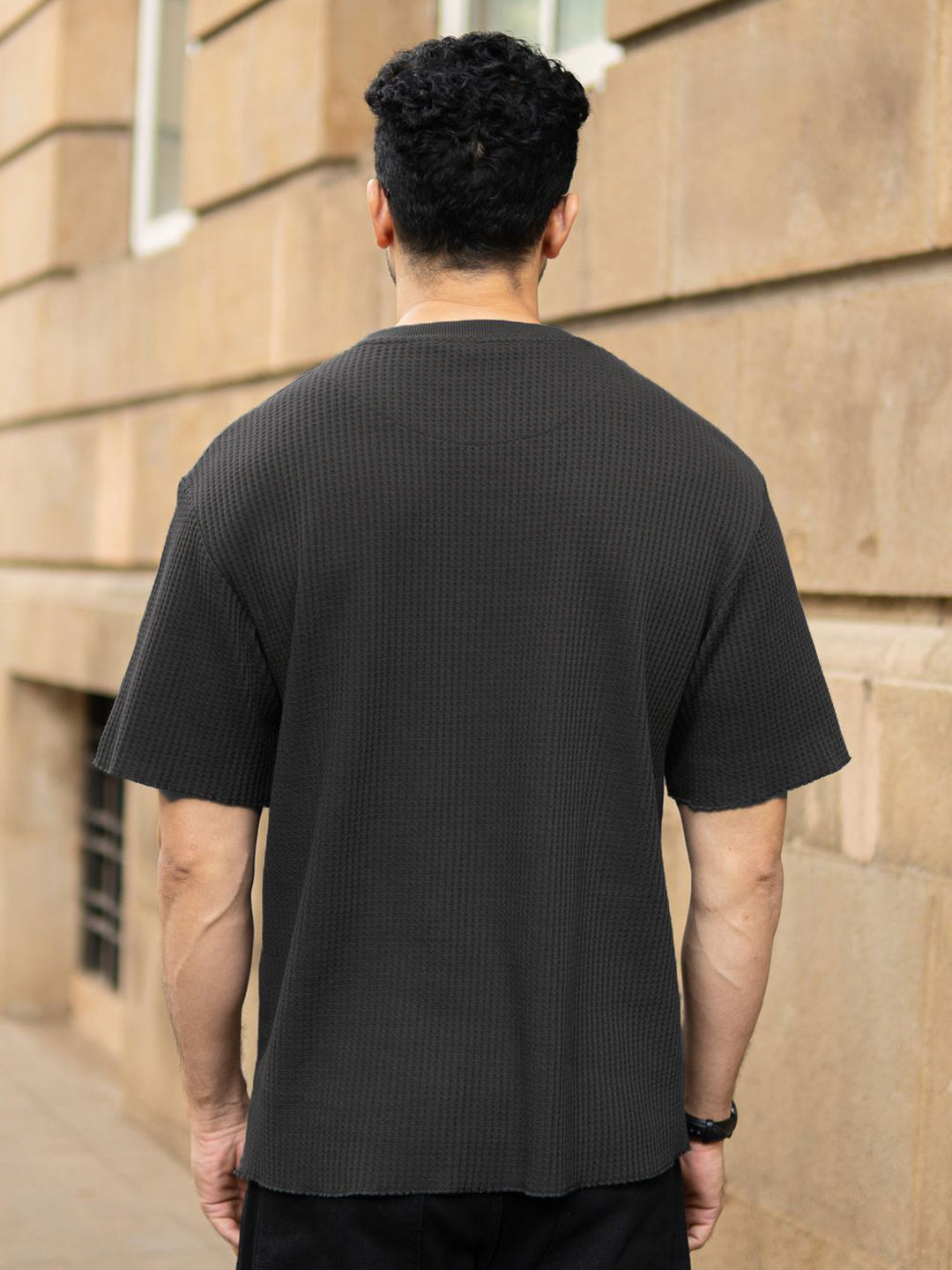 Powerlook Men Self Design Relaxed Fit T-shirt