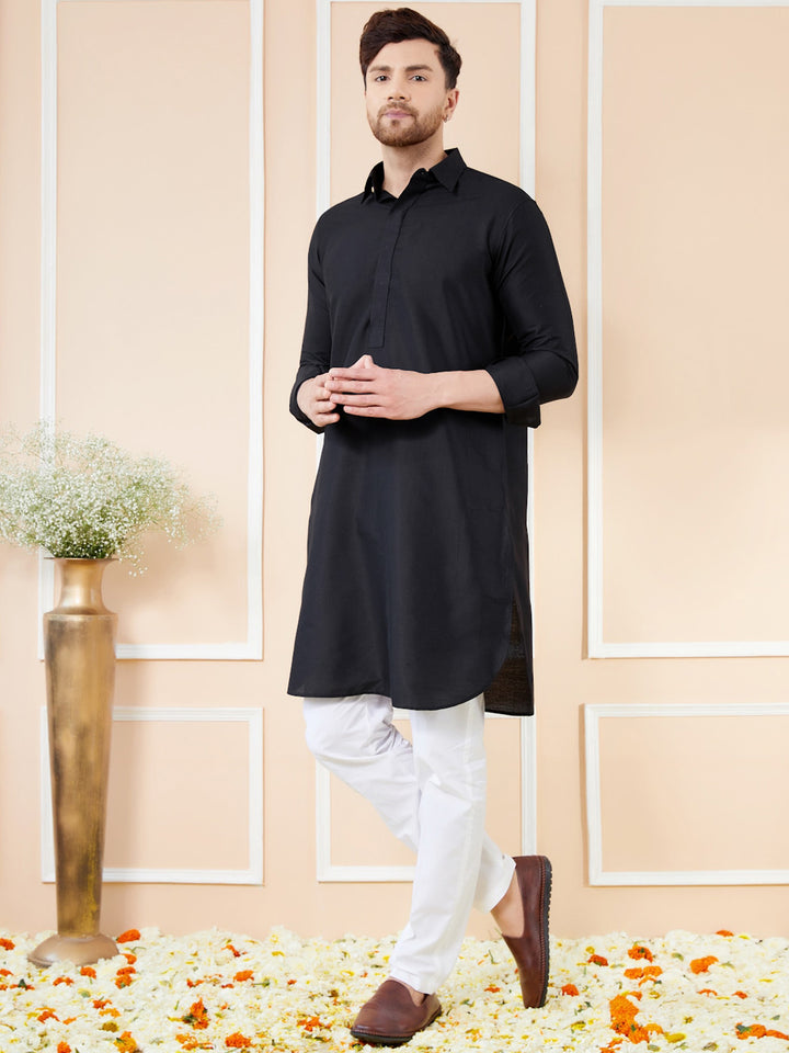 See Designs Shirt Collar Cotton Pathani Kurta