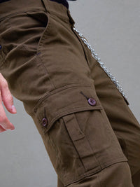 The Indian Garage Co Men Slim Fit Solid Cargos Joggers