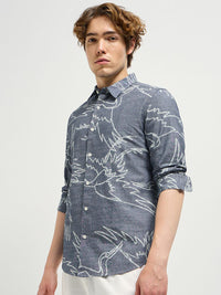 THE BEAR HOUSE Men Spread Collar Abstract Printed Pure Cotton Casual Shirt