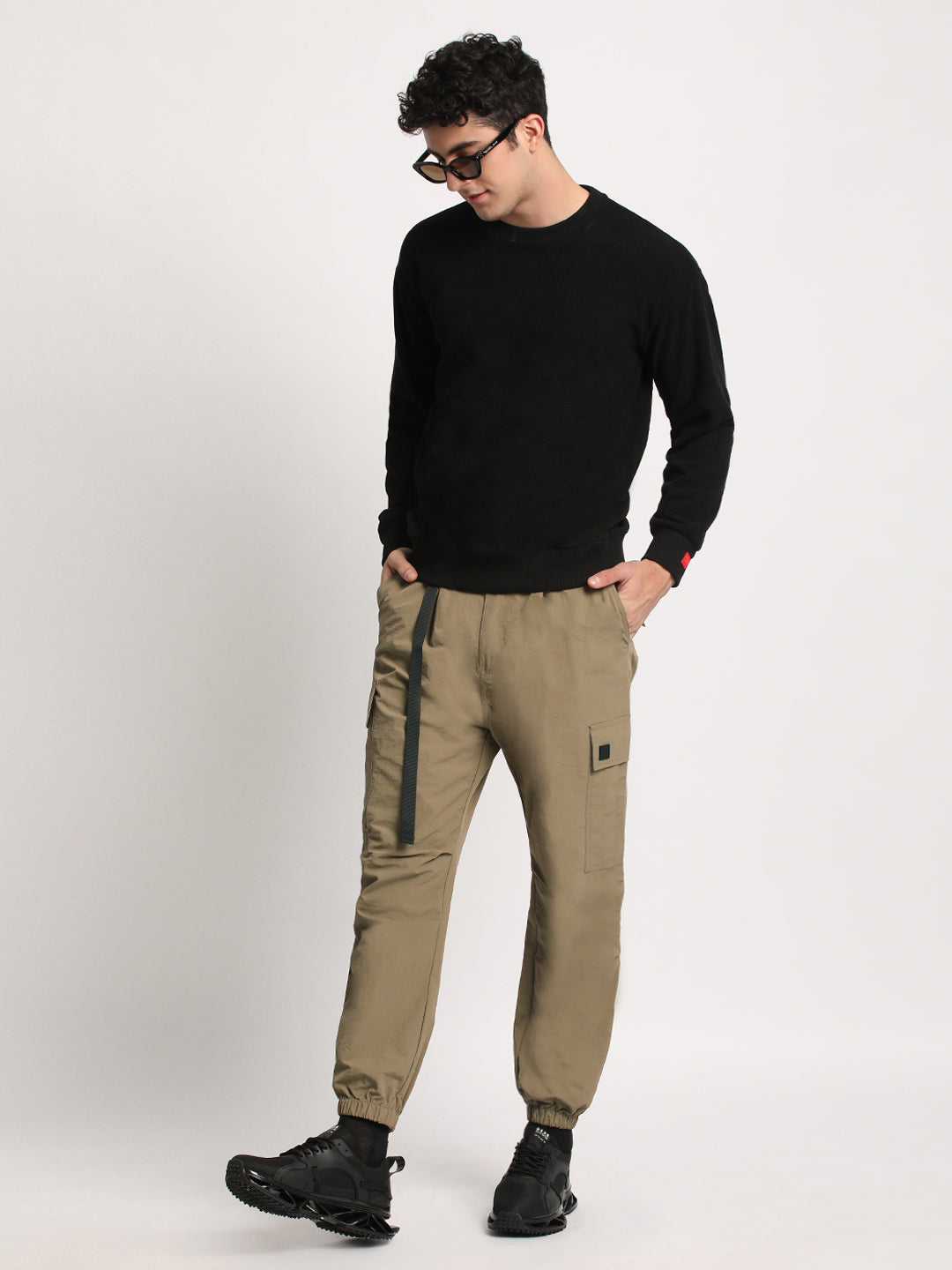 THE BEAR HOUSE Men Mid-Rise Easy Wash Regular Fit Cargos Trousers