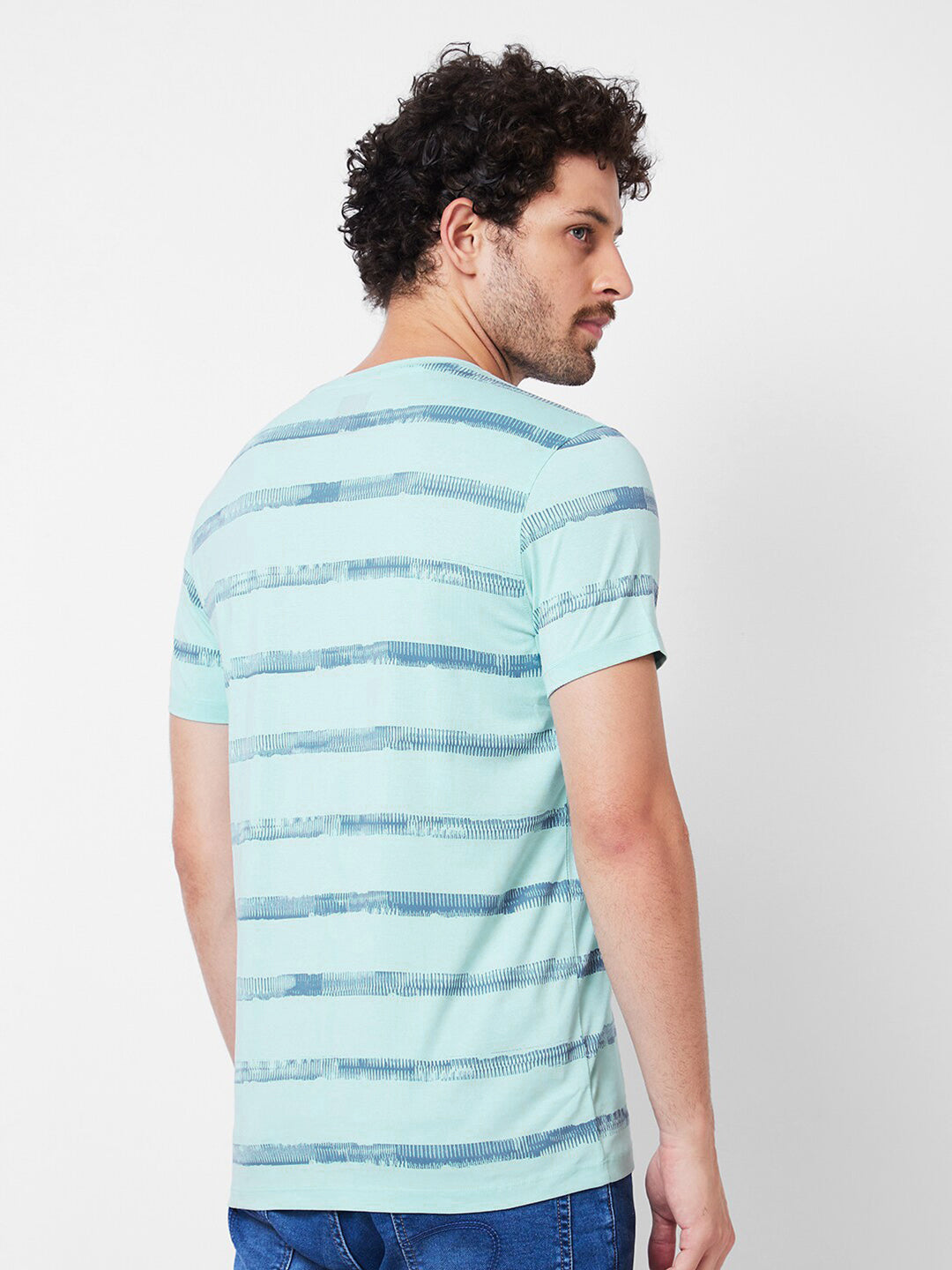SPYKAR Striped Cotton Slim Fit T-shirt