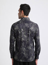 THE BEAR HOUSE Floral Printed Slim Fit Pure Cotton Casual Shirt