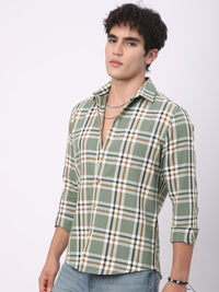 VASTRADO Classic Slim Fit Opaque Checked Pure Cotton Casual Shirt