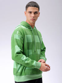 The Indian Garage Co Men Geometric Printed Hooded Sweatshirt