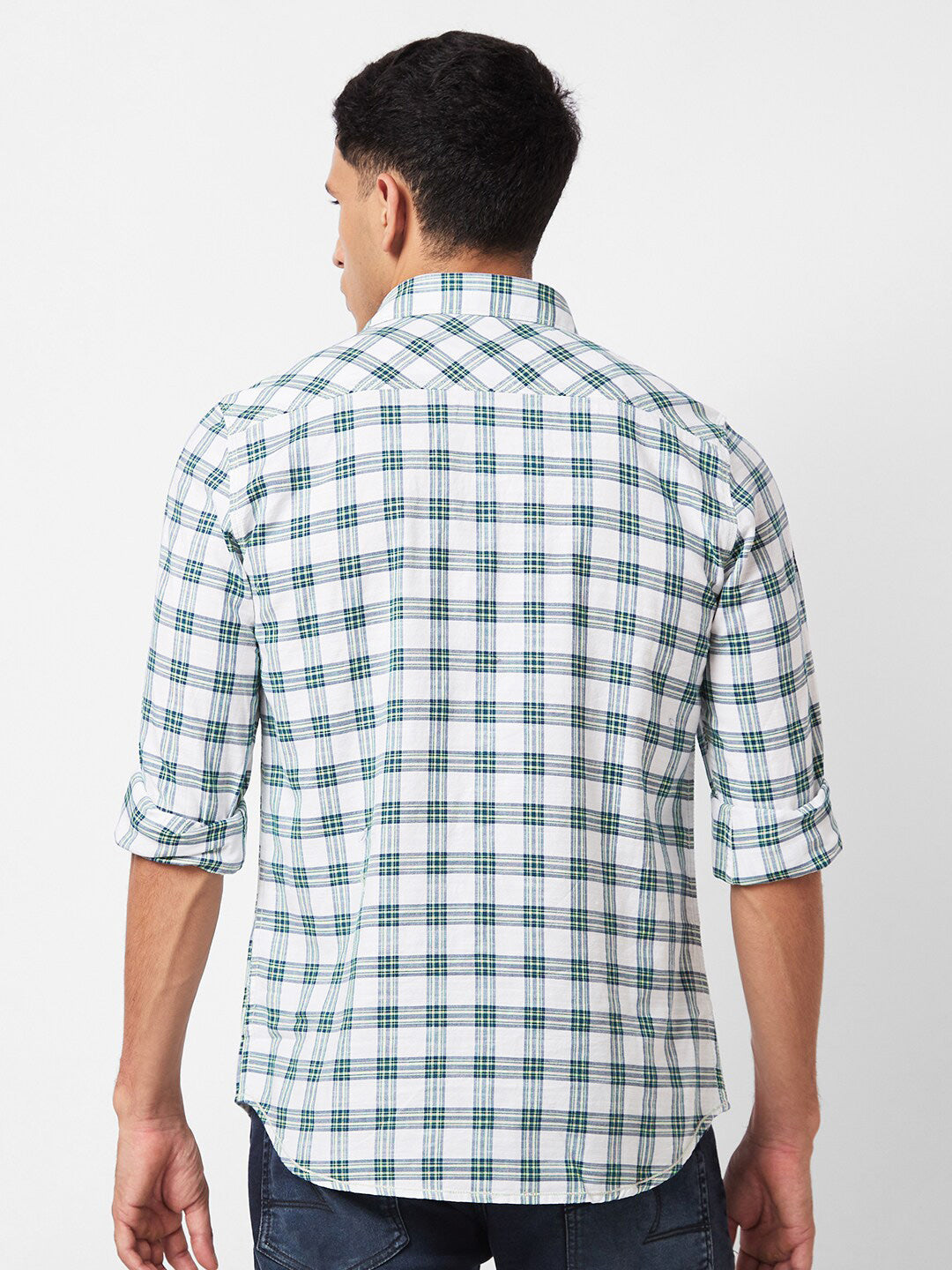 SPYKAR Checked Slim Fit Pure Cotton Casual Shirt
