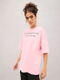 SASSAFRAS Typography Printed Pure Cotton Oversized T-shirt