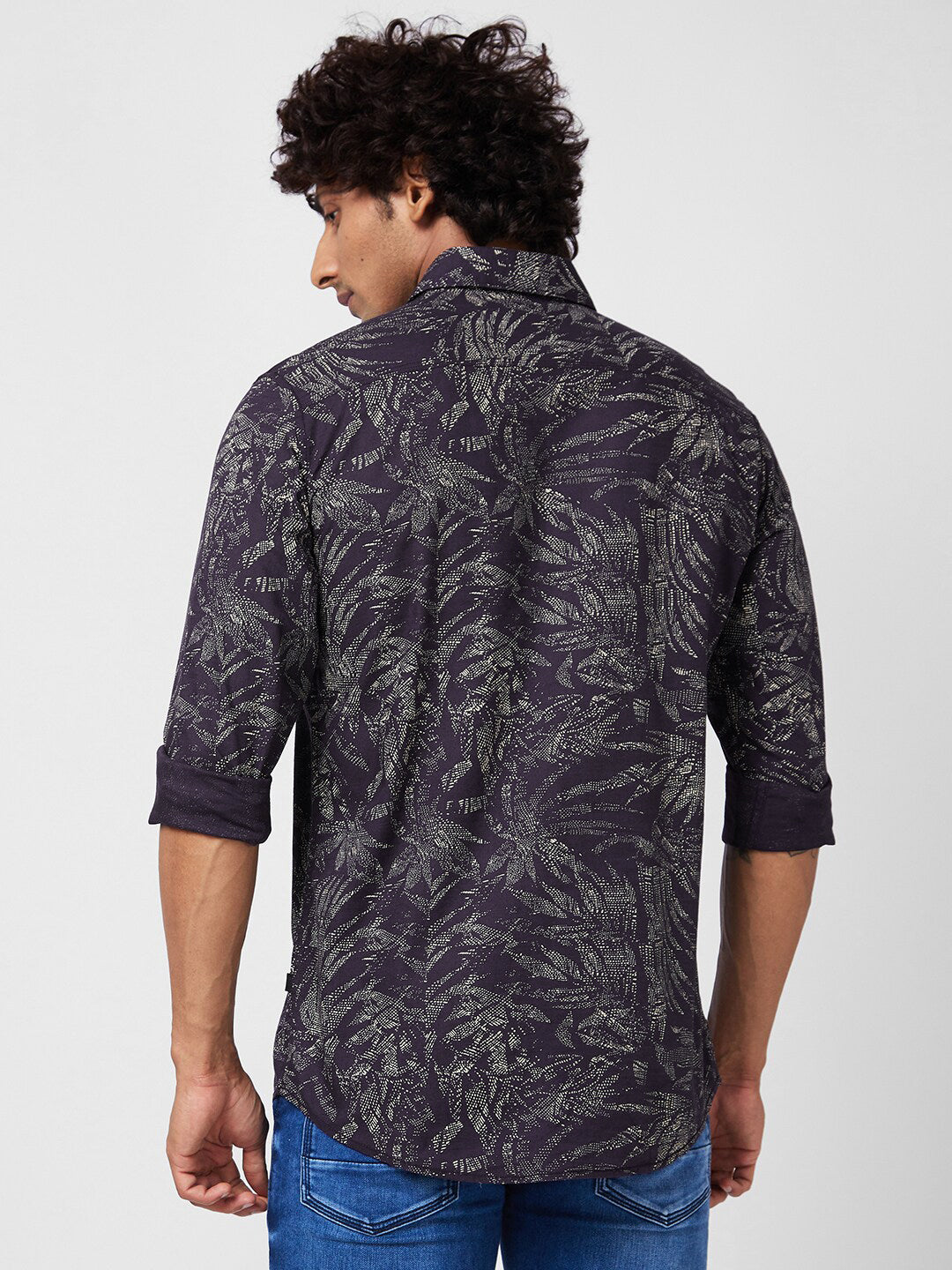 SPYKAR Slim Fit Abstract Printed Pure Cotton Casual  Shirt