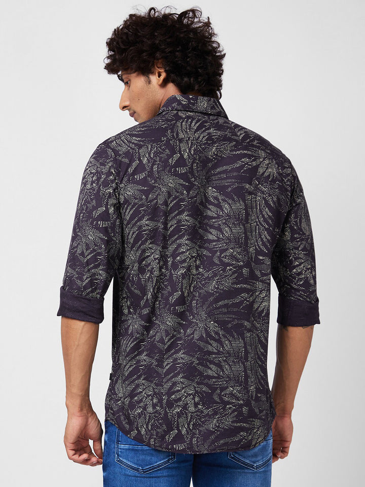 SPYKAR Slim Fit Abstract Printed Pure Cotton Casual  Shirt