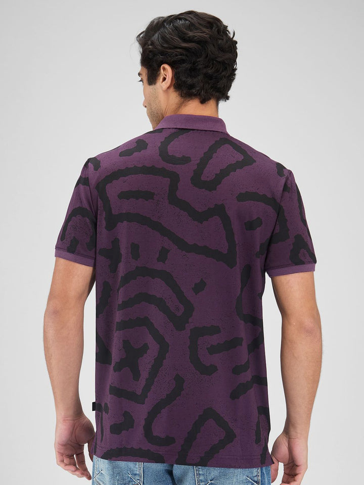 SPYKAR Men Printed Polo Collar Slim Fit T-shirt