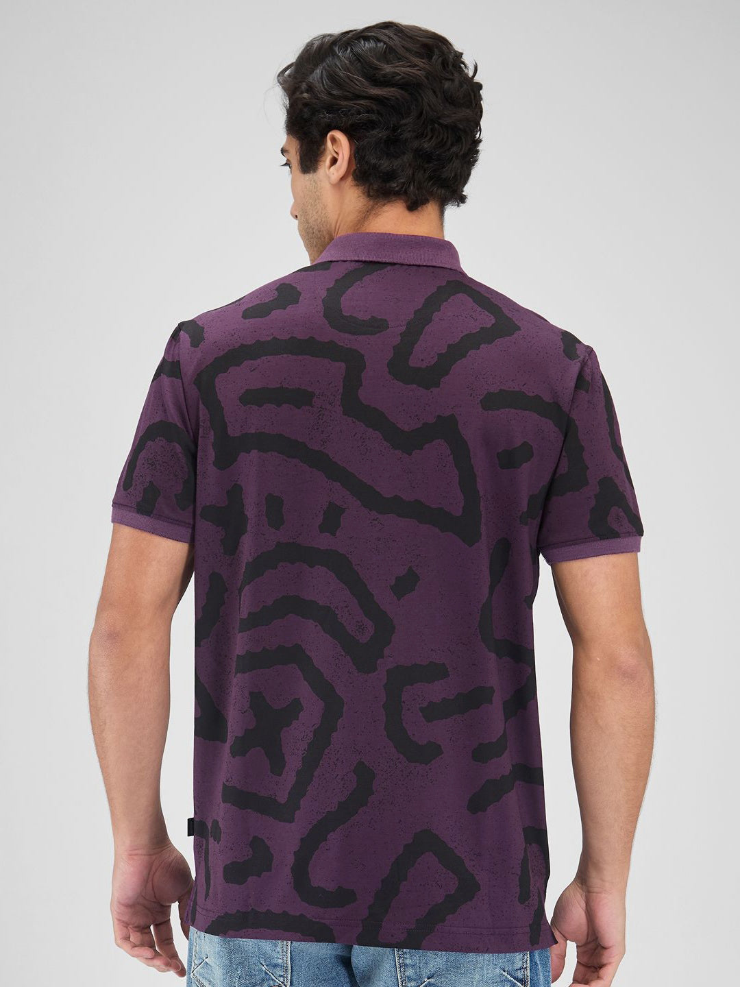 SPYKAR Men Printed Polo Collar Slim Fit T-shirt