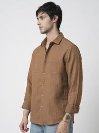 VASTRADO Men Classic Spread Collar Solid Slim Fit Casual Shirt