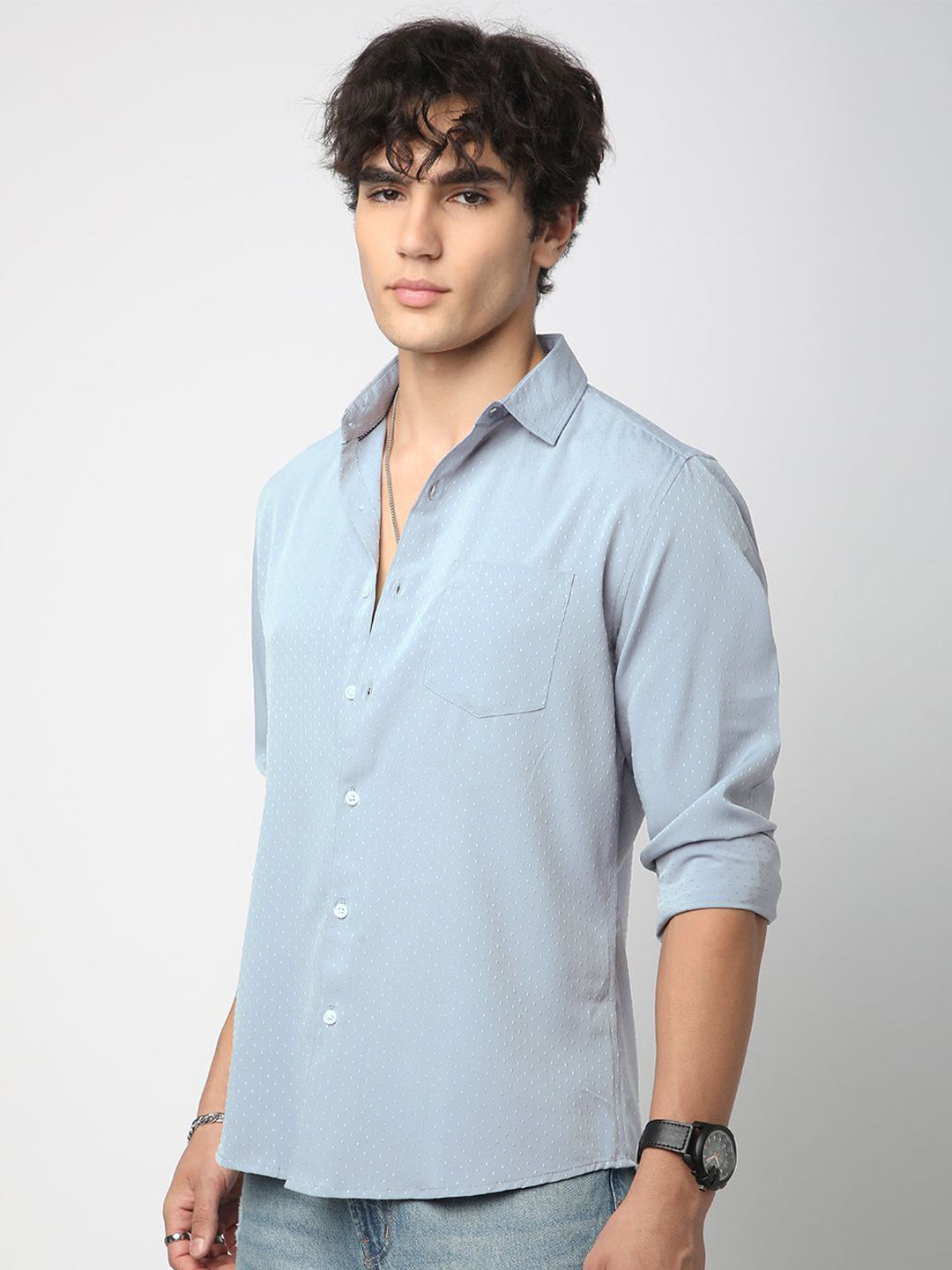 VASTRADO Men Classic Cutaway Collar Micro Ditsy Printed Casual Shirt