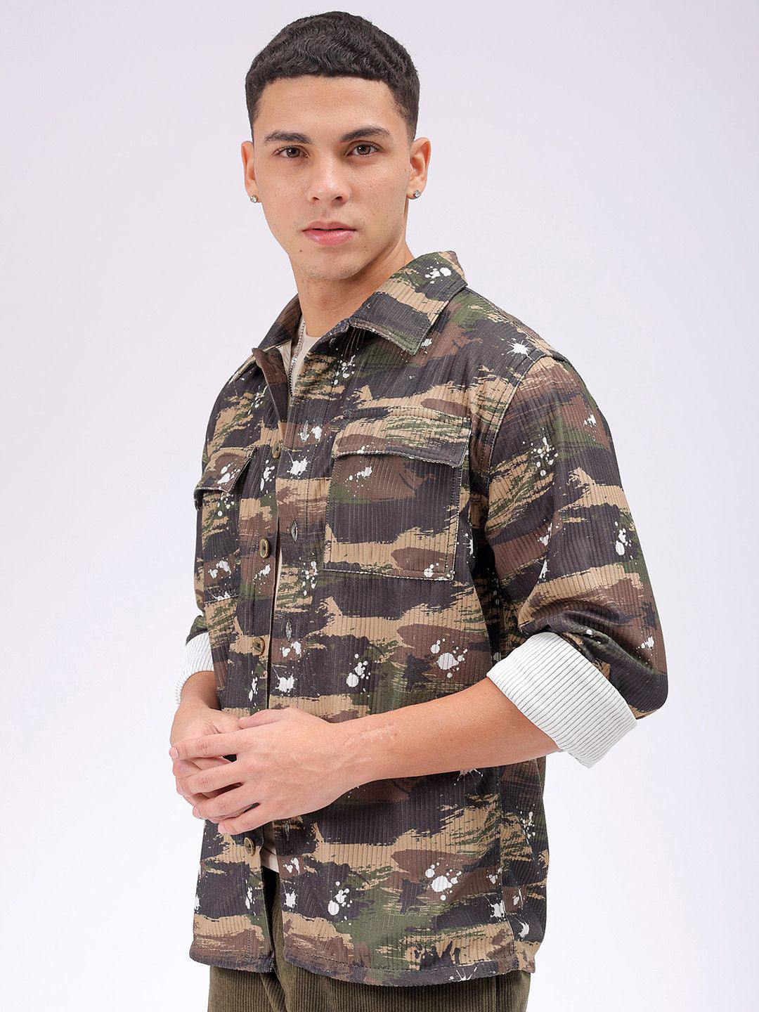 The Indian Garage Co Men Cutaway Collar Abstract Printed Casual Shirt
