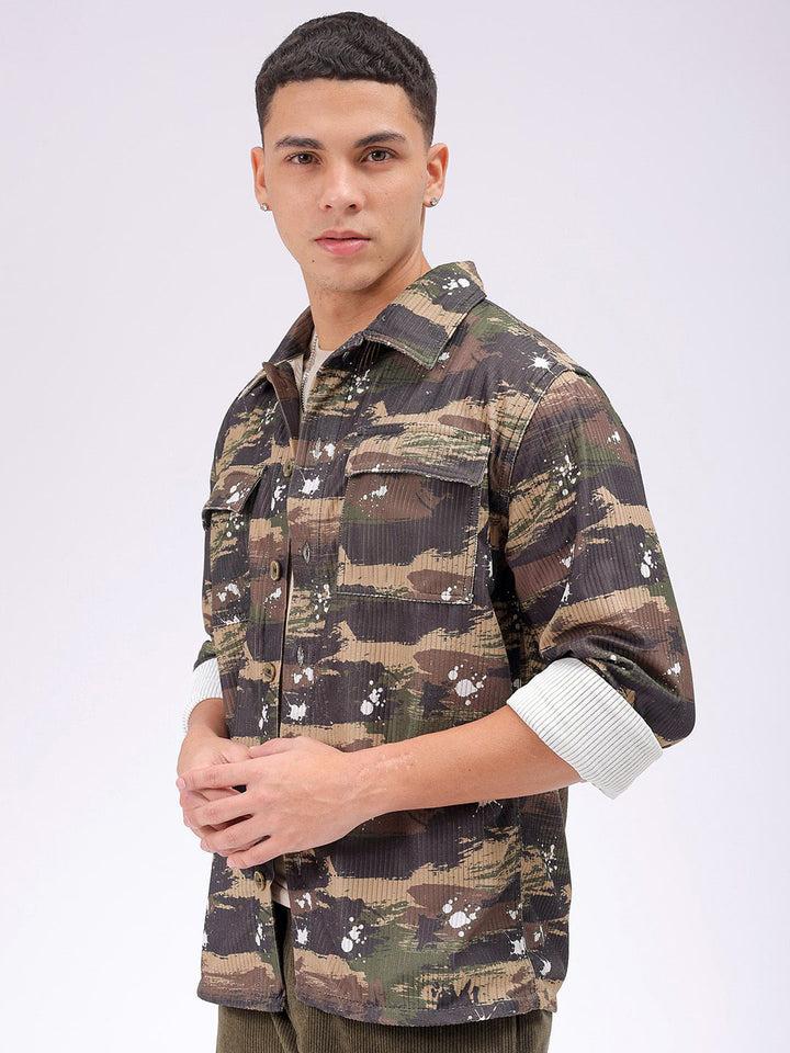 The Indian Garage Co Men Cutaway Collar Abstract Printed Casual Shirt