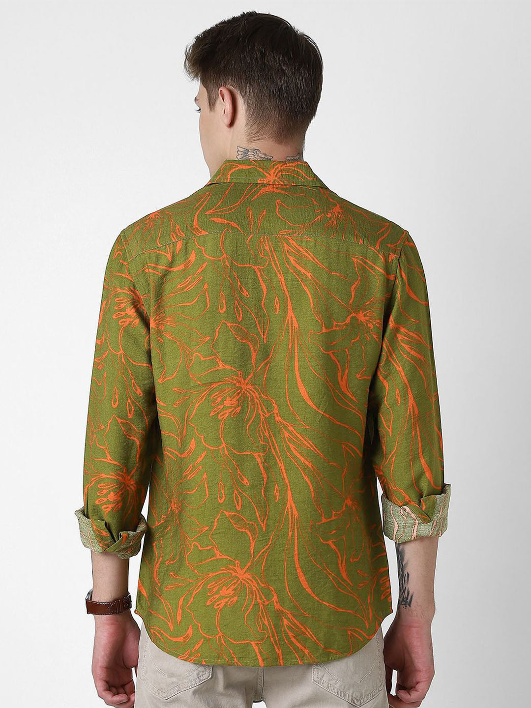 VASTRADO Men Classic Slim Fit  Printed Slim Collar Casual Shirt