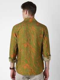 VASTRADO Men Classic Slim Fit  Printed Slim Collar Casual Shirt