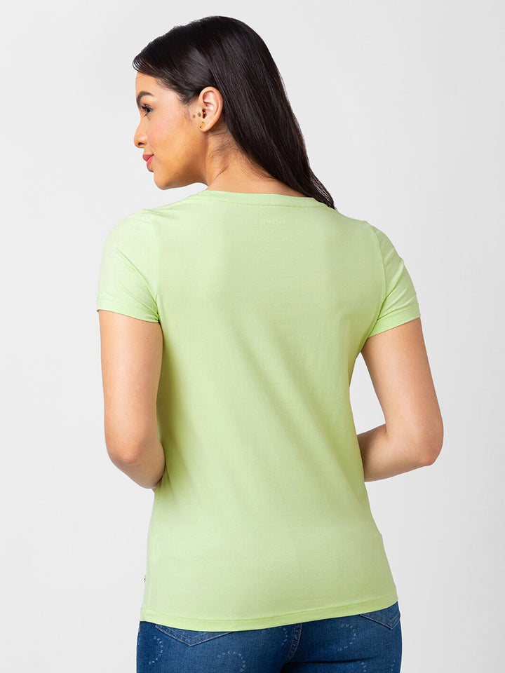 SPYKAR Women Typography Printed T-shirt