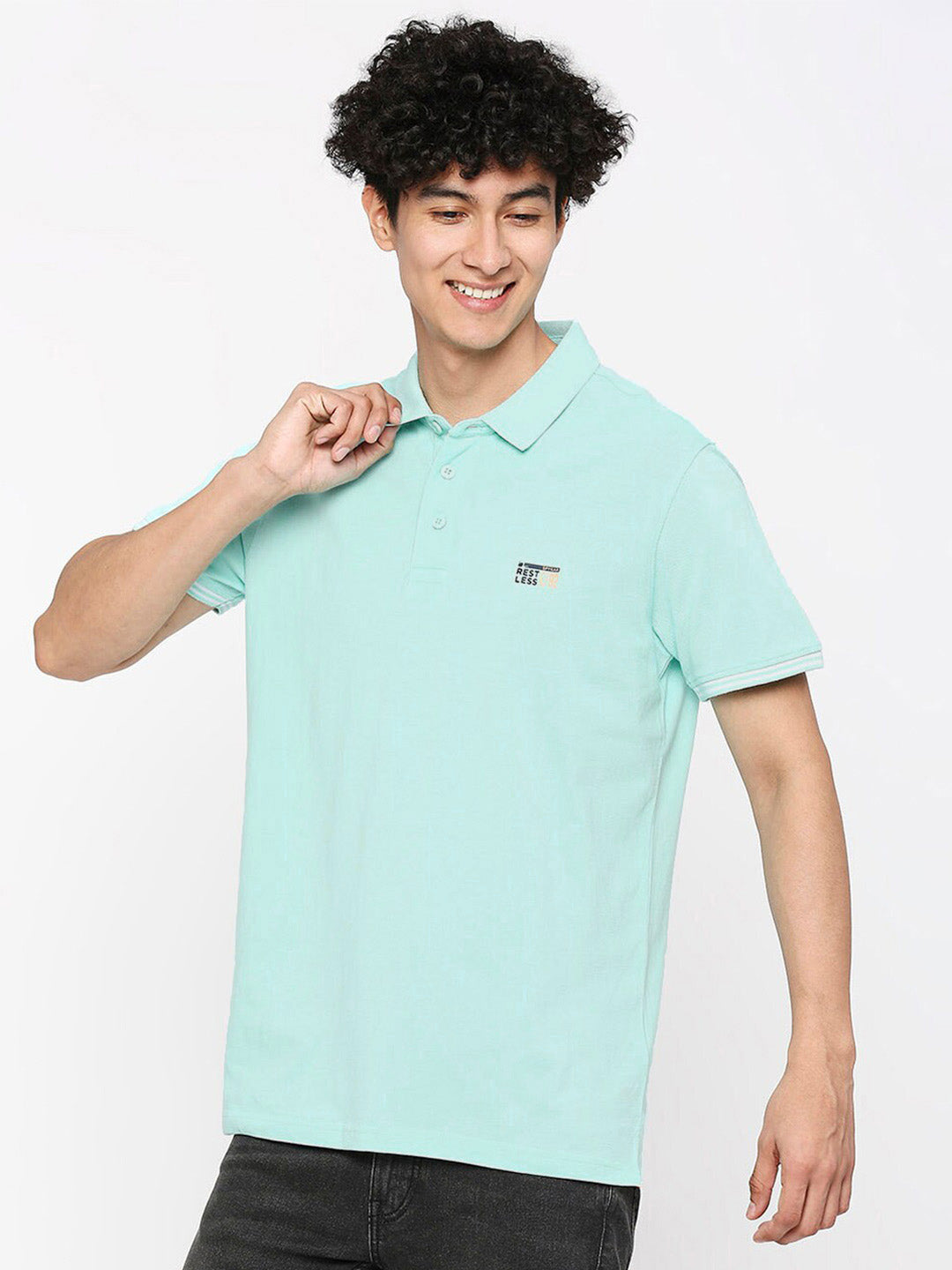 SPYKAR Polo Collar Slim Fit Cotton T-shirt
