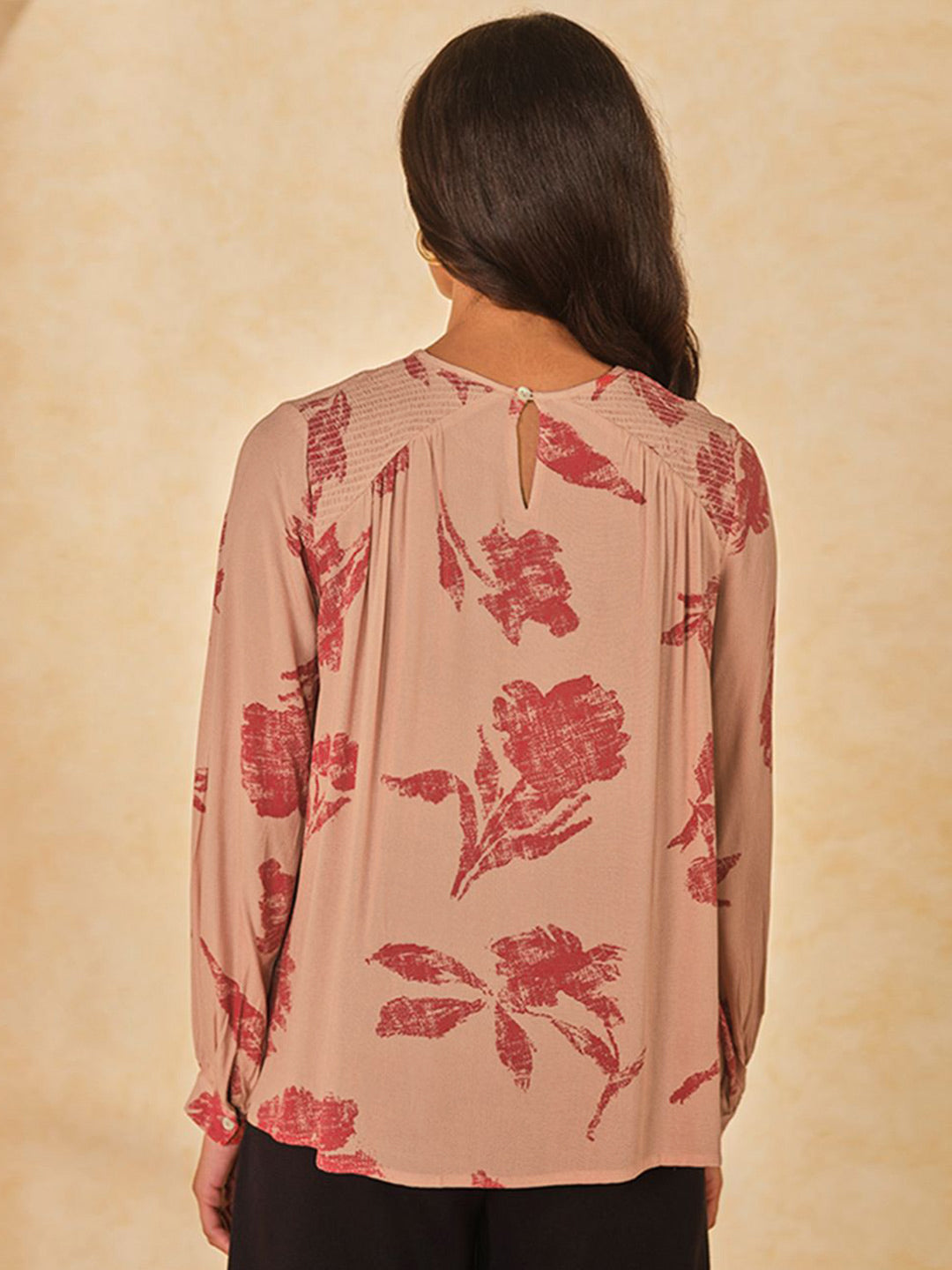 AND Women Floral Printed Boat Neck Top