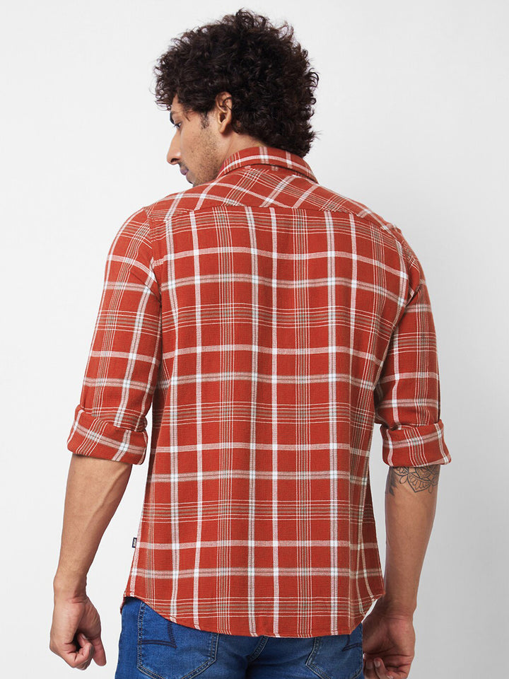 SPYKAR Men Tartan Checked Opaque Pure Cotton Casual Shirt