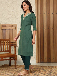 W Women Flared Sleeves Thread Work Kurta