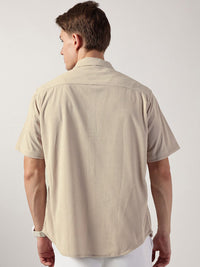 Thomas Scott Men Premium Corduroy Oversized Casual Shirt