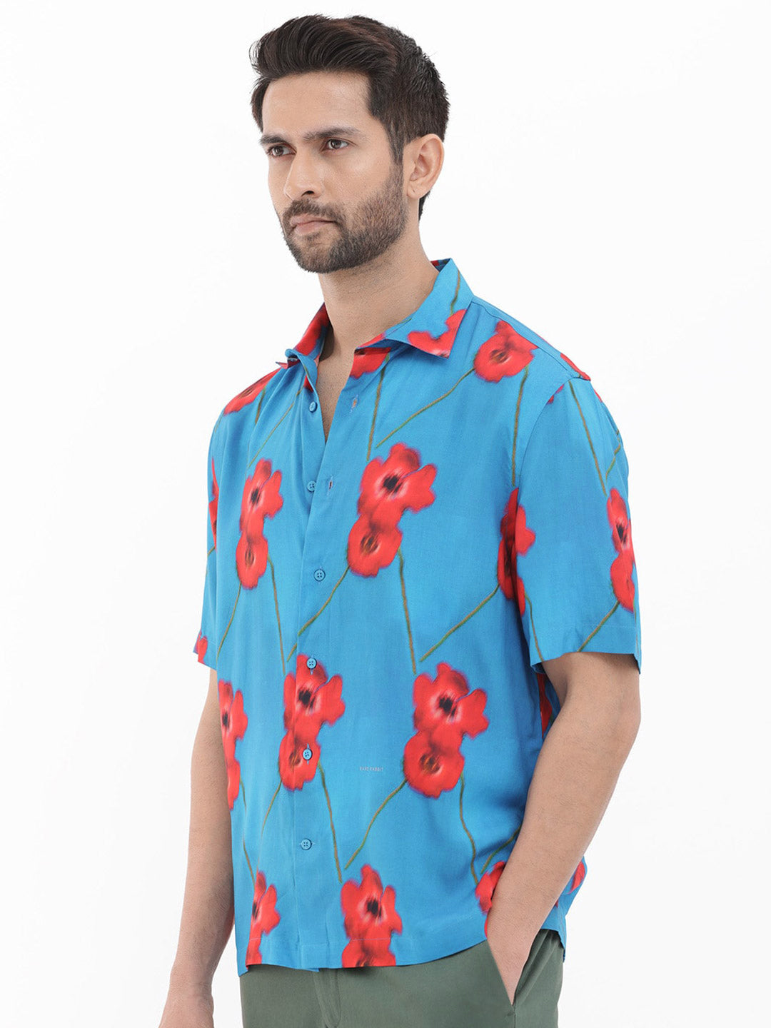 RARE RABBIT Men Bloomer Slim Fit Floral Printed Shirt