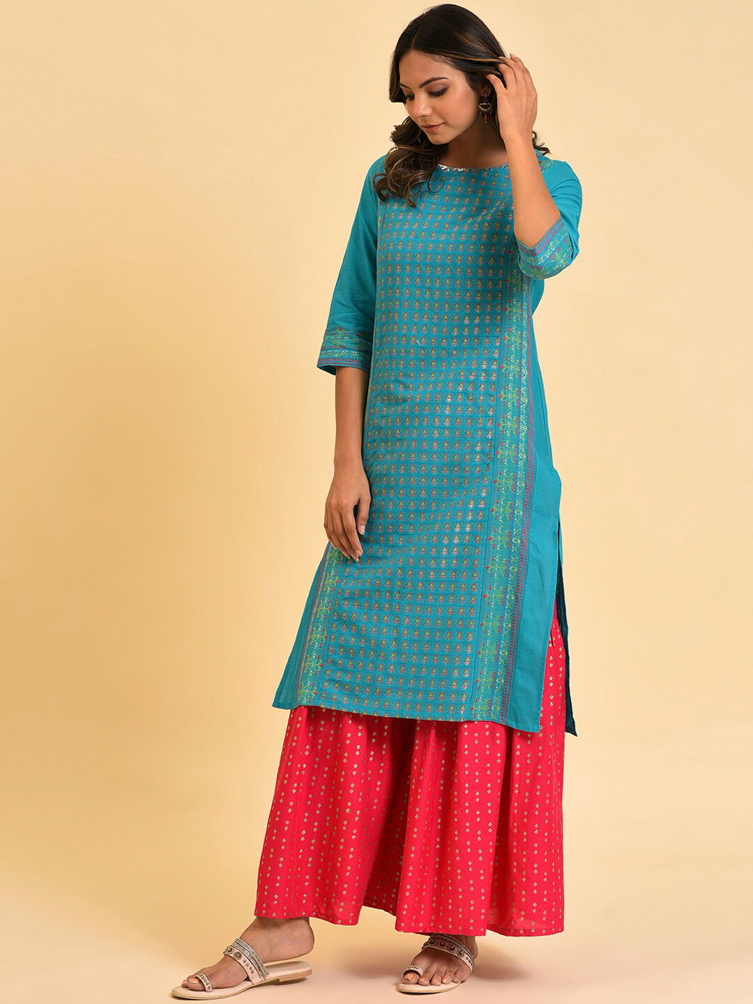 W Straight Cotton Kurta
