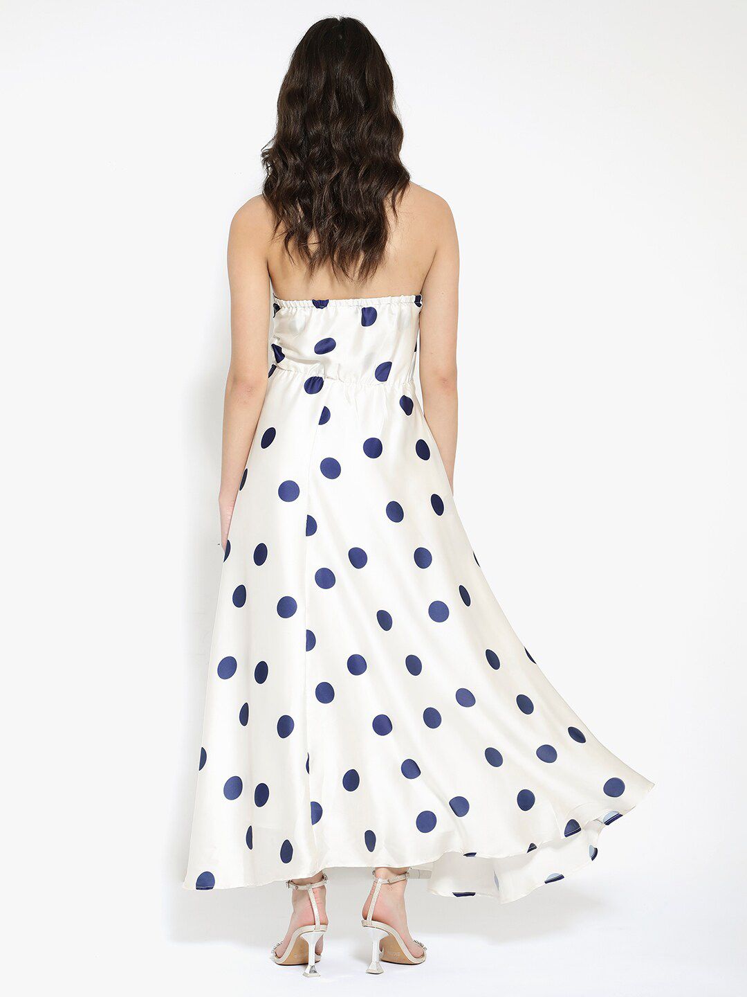 RAREISM Polka Dot Printed Halter Neck Maxi Dress
