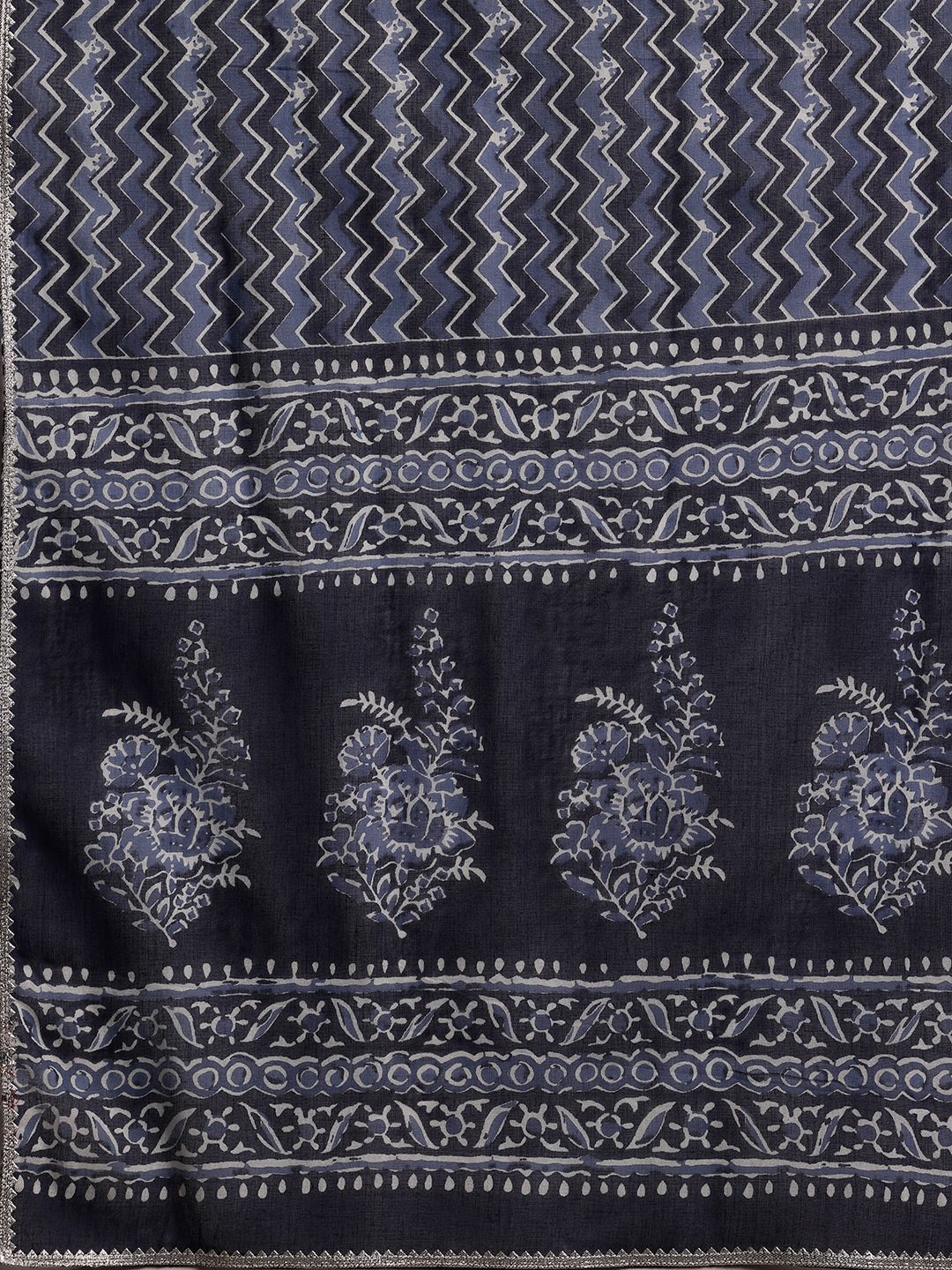 Libas Printed Regular Gotta Patti Pure Cotton Straight Kurta with Trousers & Dupatta