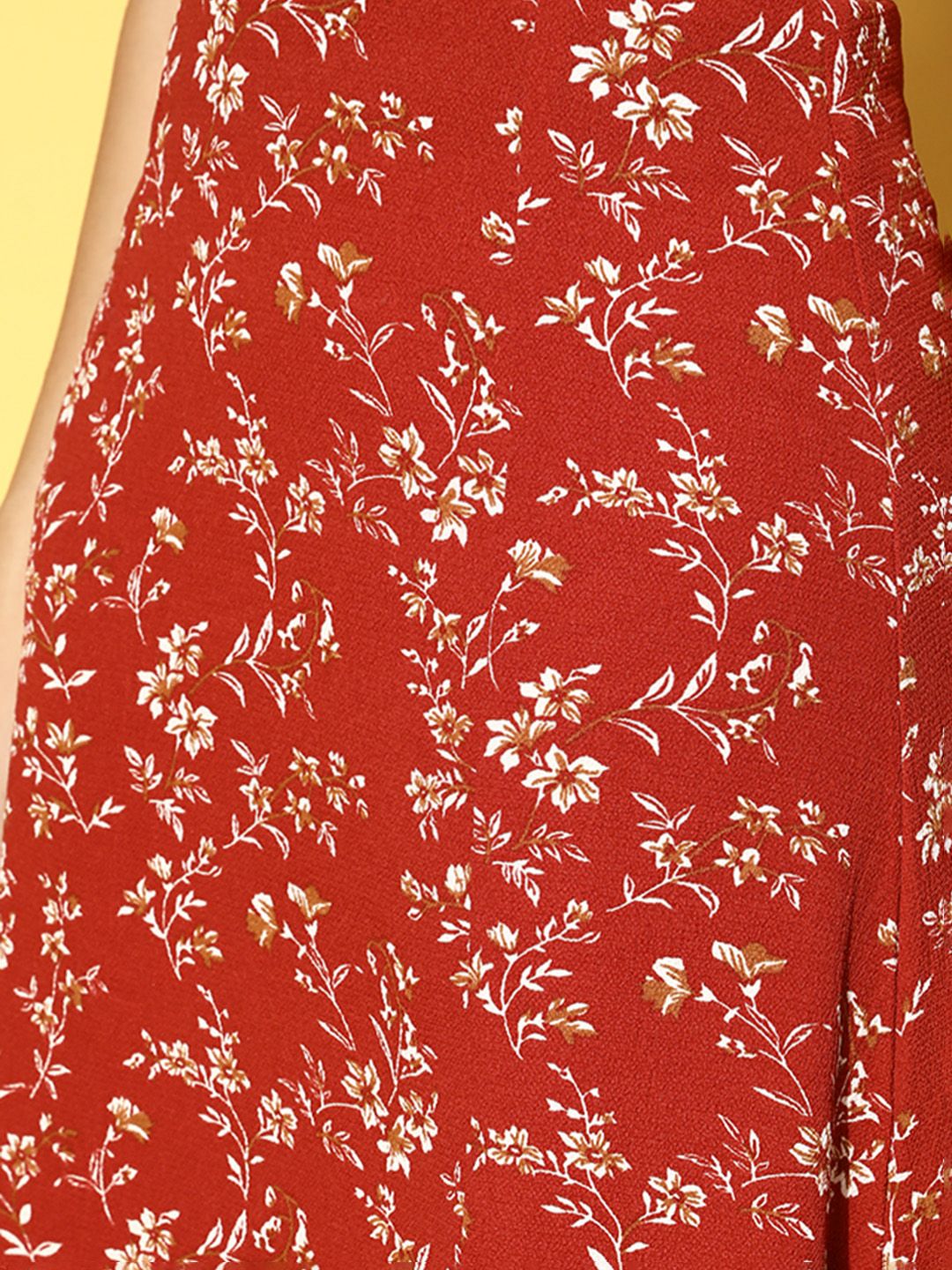 Berrylush Gorgeous Red Floral Peekaboo Bottom Skirt