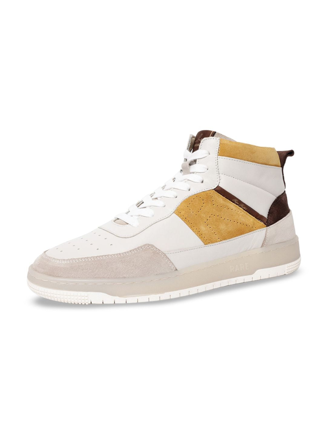 RARE RABBIT Men Horizon Colourblocked Mid Top Leather Sneakers