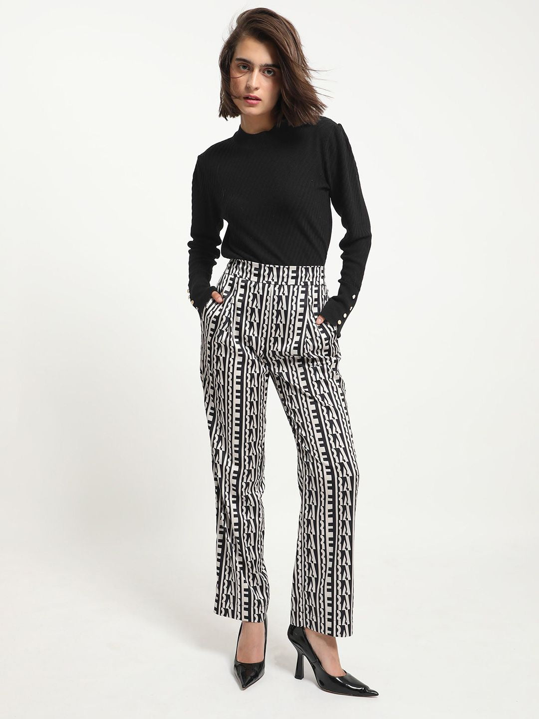 RAREISM Women Geometric Printed Trousers