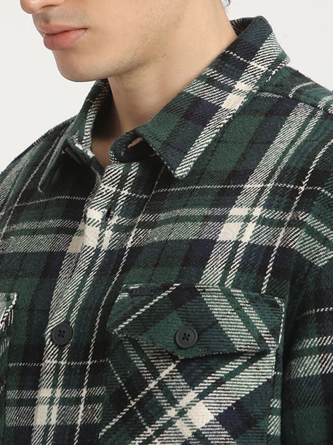 THE BEAR HOUSE Tartan Checked Pure Cotton Relaxed Overshirt