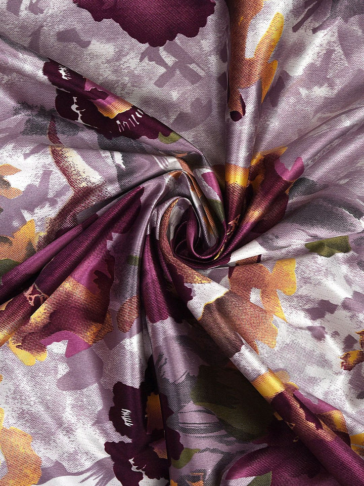 Cortina Purple & Brown Set of 2 Floral Window Curtain